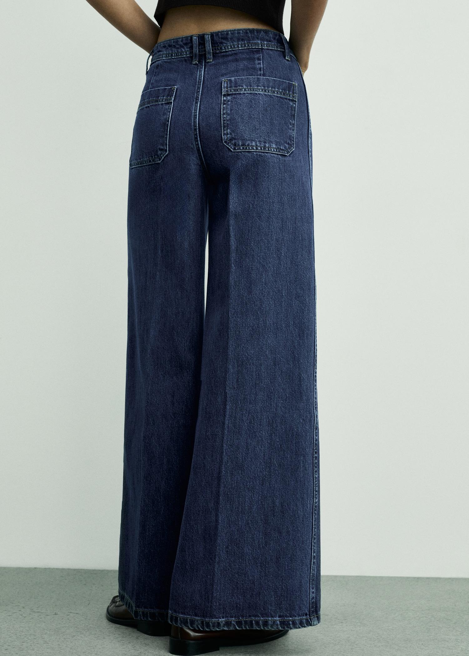 Wide-leg jeans with pockets - Women | MANGO USA Product Image