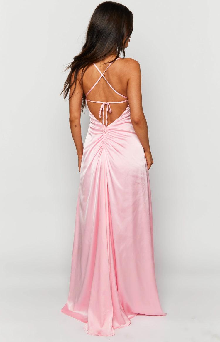 Blaise Pink Satin Maxi Dress Baby Product Image