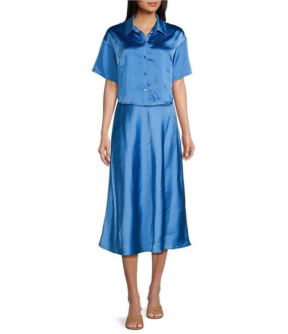 GB Satin Midi Skirt Product Image