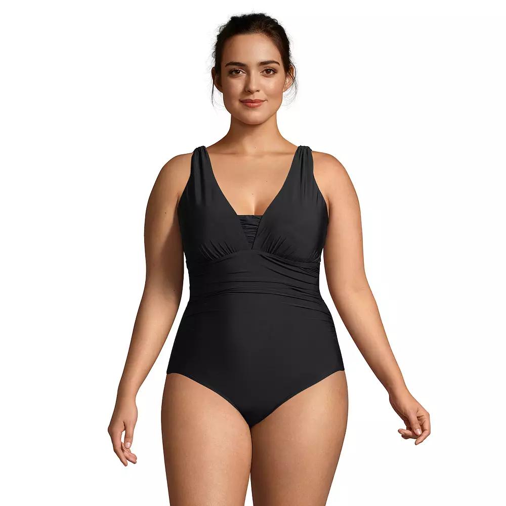 Plus Size Lands' End DDD-Cup SlenderSuit Tummy Control One-Piece Swimsuit, Women's, Size: 20W Ddd, Black Product Image