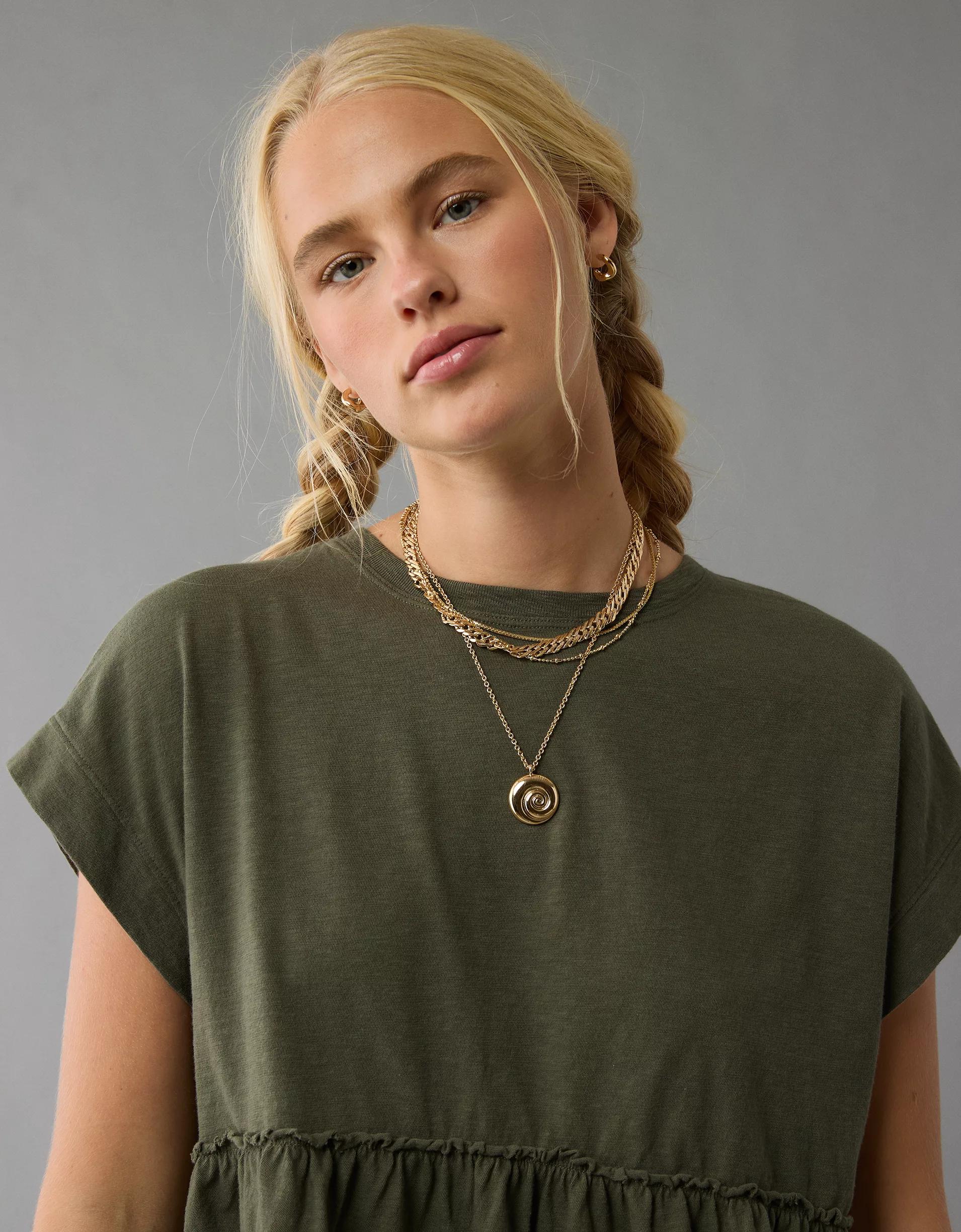 AE Sunchaser Knit Babydoll Swing T-Shirt Product Image