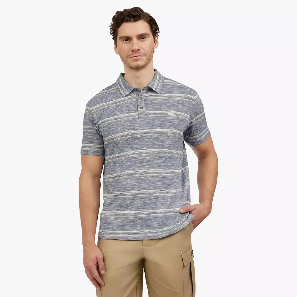 Men's Quiksilver Stripe Polo, Size: Medium, Blue Product Image