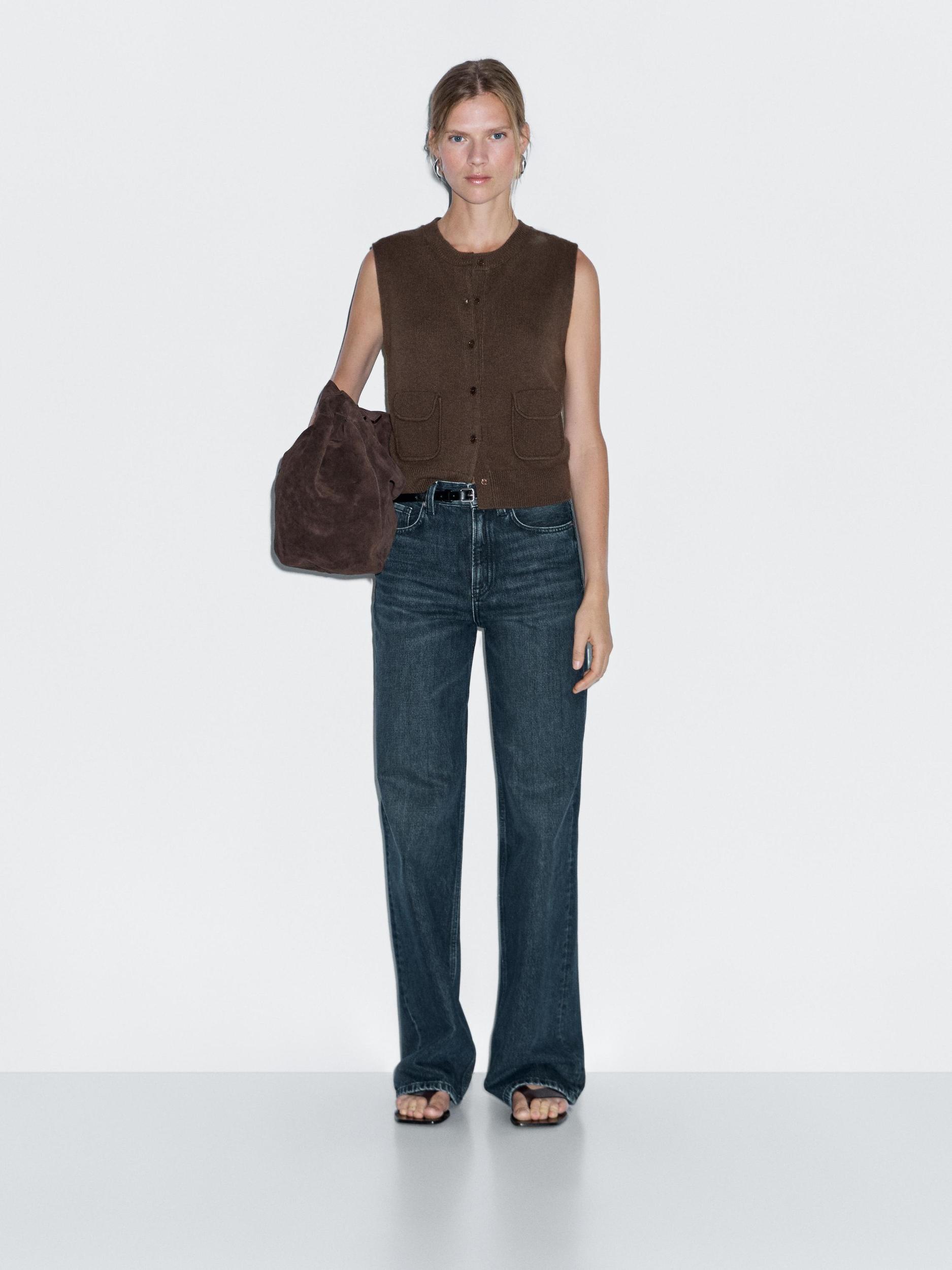 Wool blend vest with pocket details Product Image