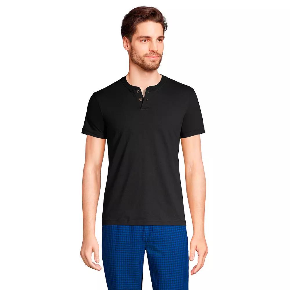 Big & Tall Lands' End Short Sleeve Super-T Henley, Men's,  Product Image