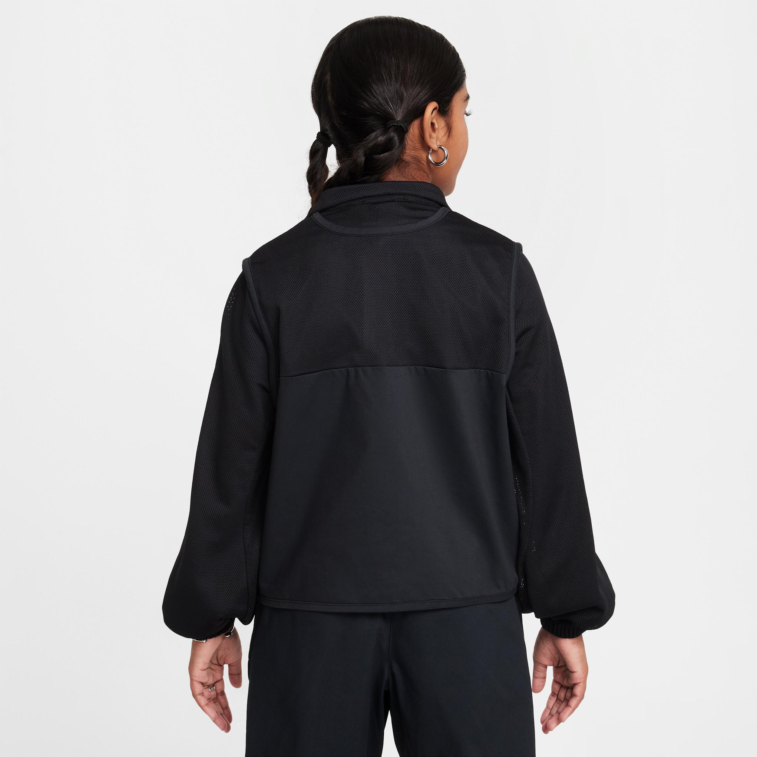 Nike Girls Nike NSW Dance Jacket-PD - Girls Grade School Black/White Product Image