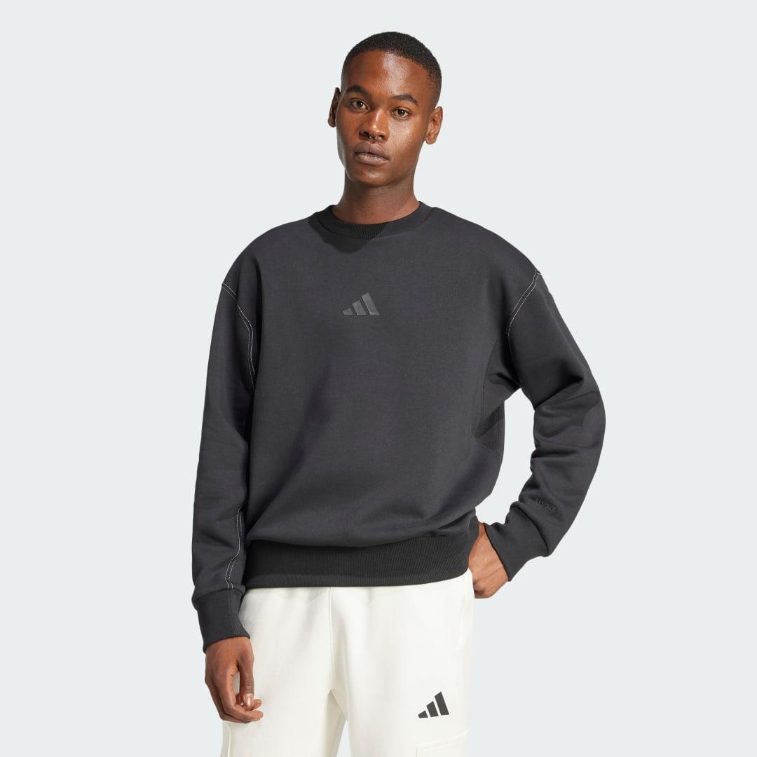 adidas ALL SZN Fleece Graphic Sweatshirt Black XS Mens Product Image