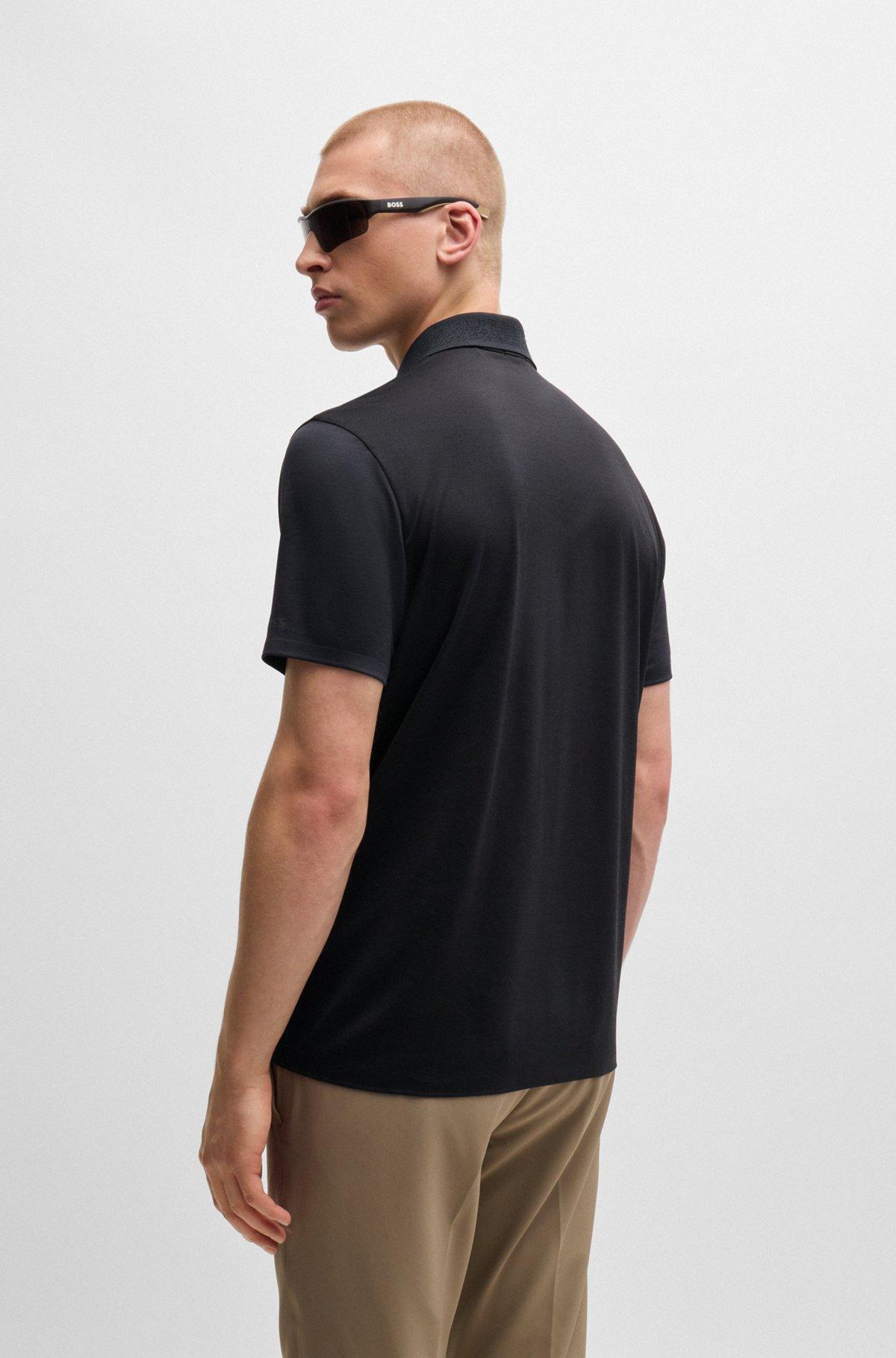 Quick-dry stretch-jersey polo shirt with logo detail Product Image