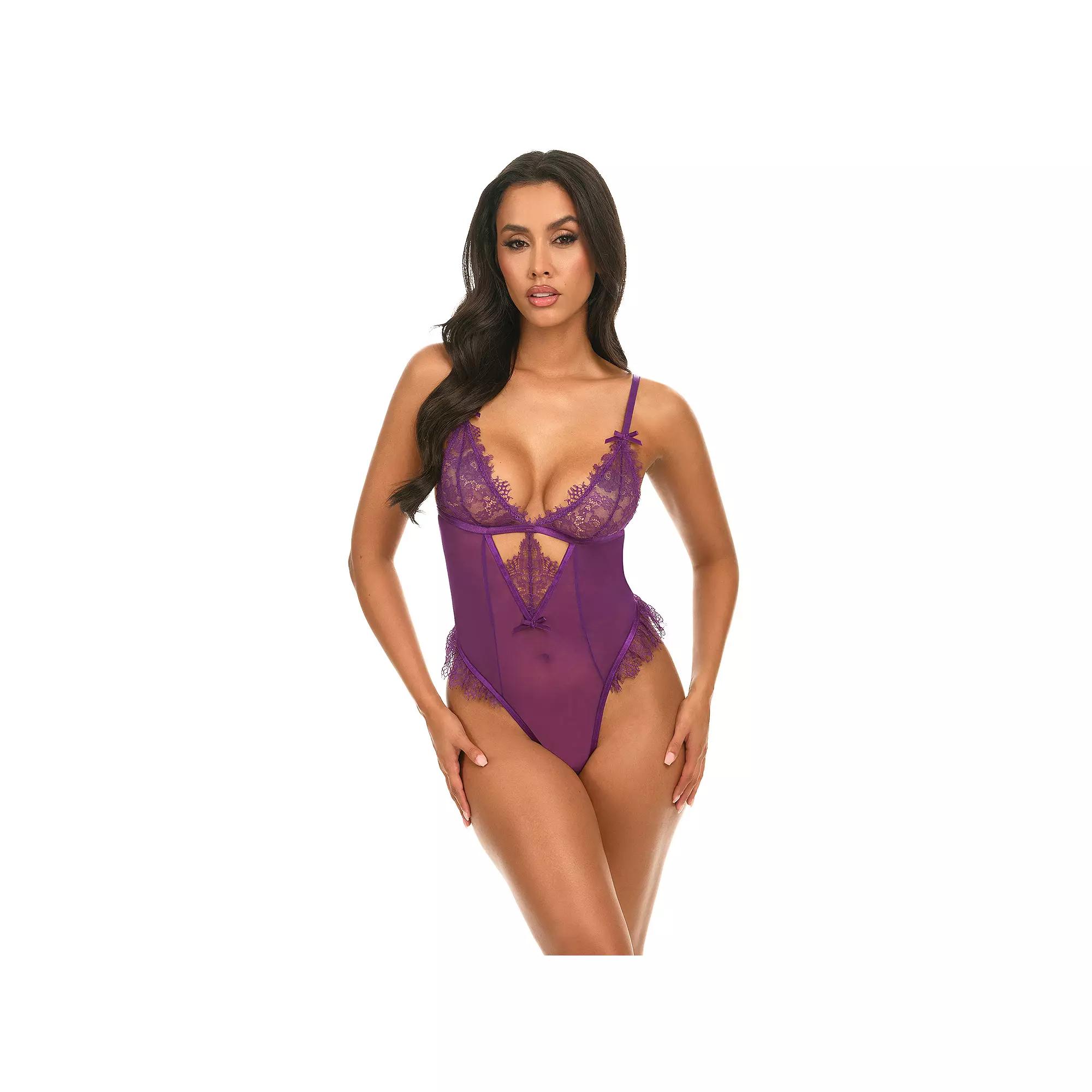 Women's Oh La La Cheri Katana Teddy Lingerie 52-12046, Size: Large-XL, Purple Product Image
