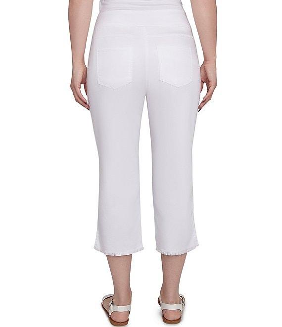 Ruby Rd. Relaxed Fringe Hem Pull-On Denim Pants Product Image