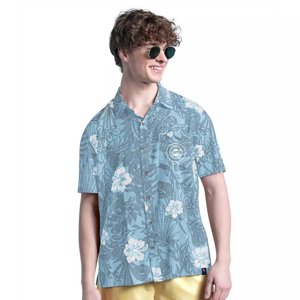 Men's Margaritaville Blue Chicago Cubs Palm Shade Party Button-Up Shirt,  Product Image