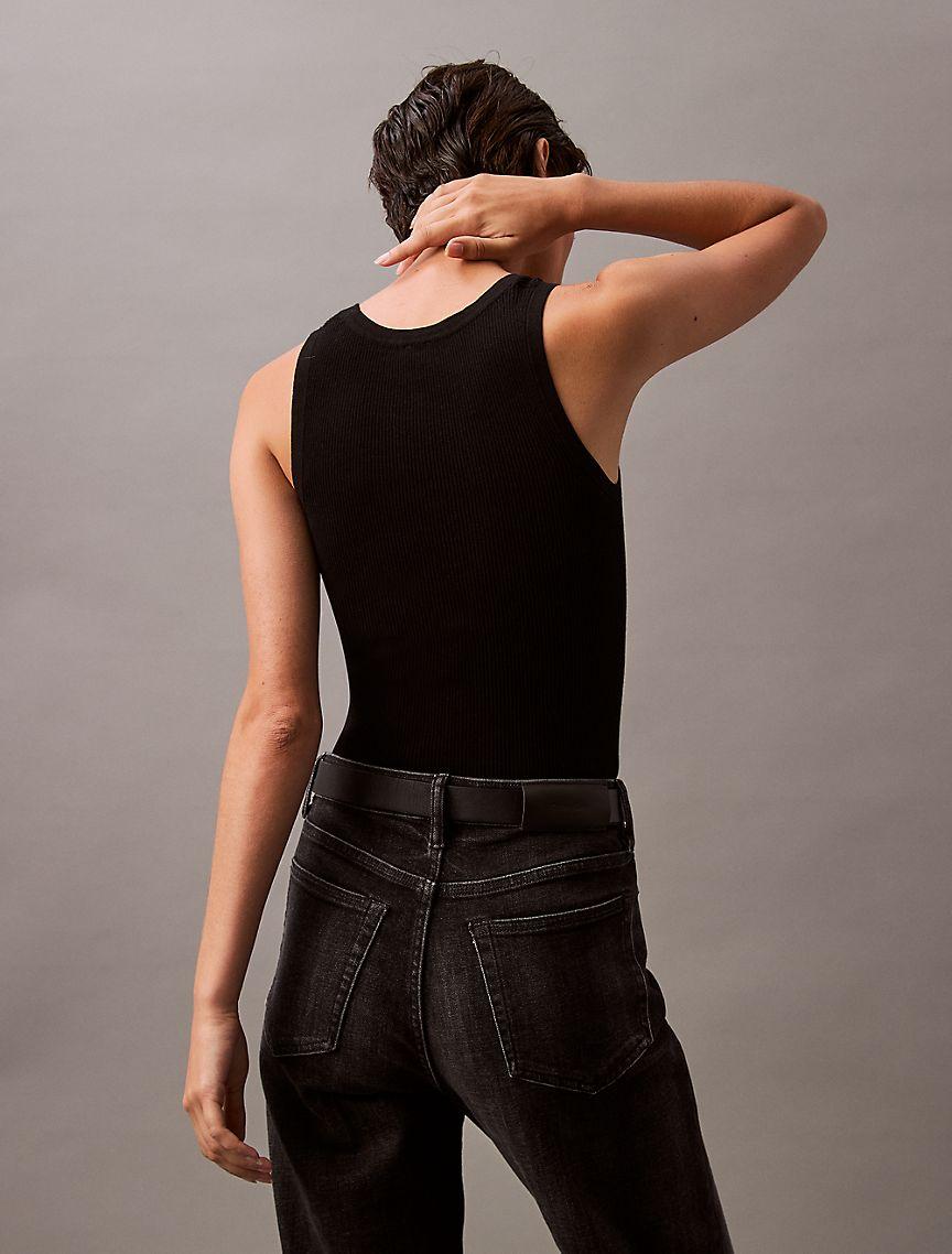 Rib Cotton Sweater Tank Product Image