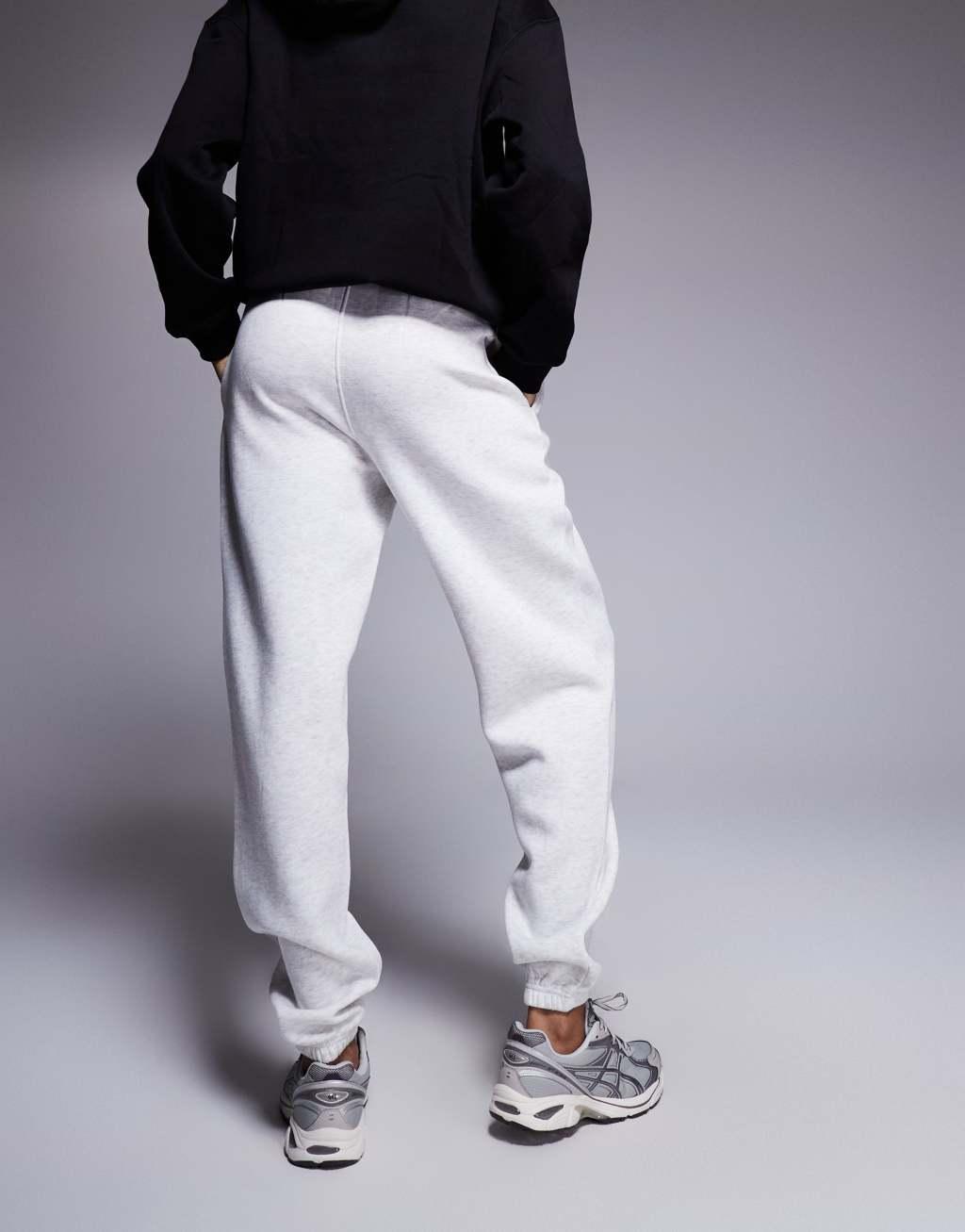 Kaiia Tall embroidered logo cuffed sweatpants in light gray Product Image