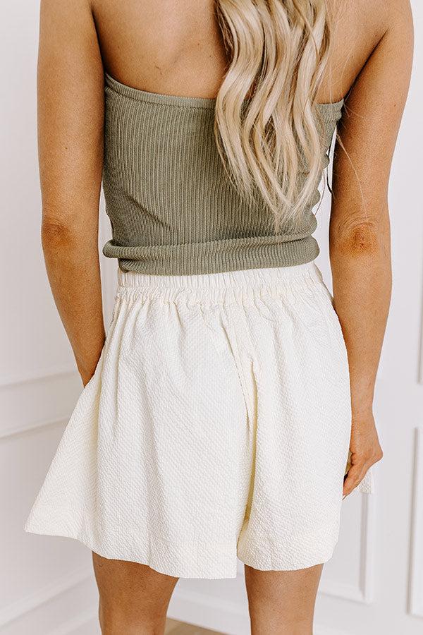 Prep In Your Step High Waist Shorts in Cream Product Image