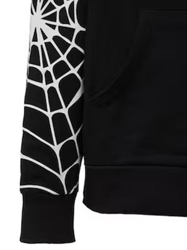 Street Spider Web Print Oversized Hoodie Product Image