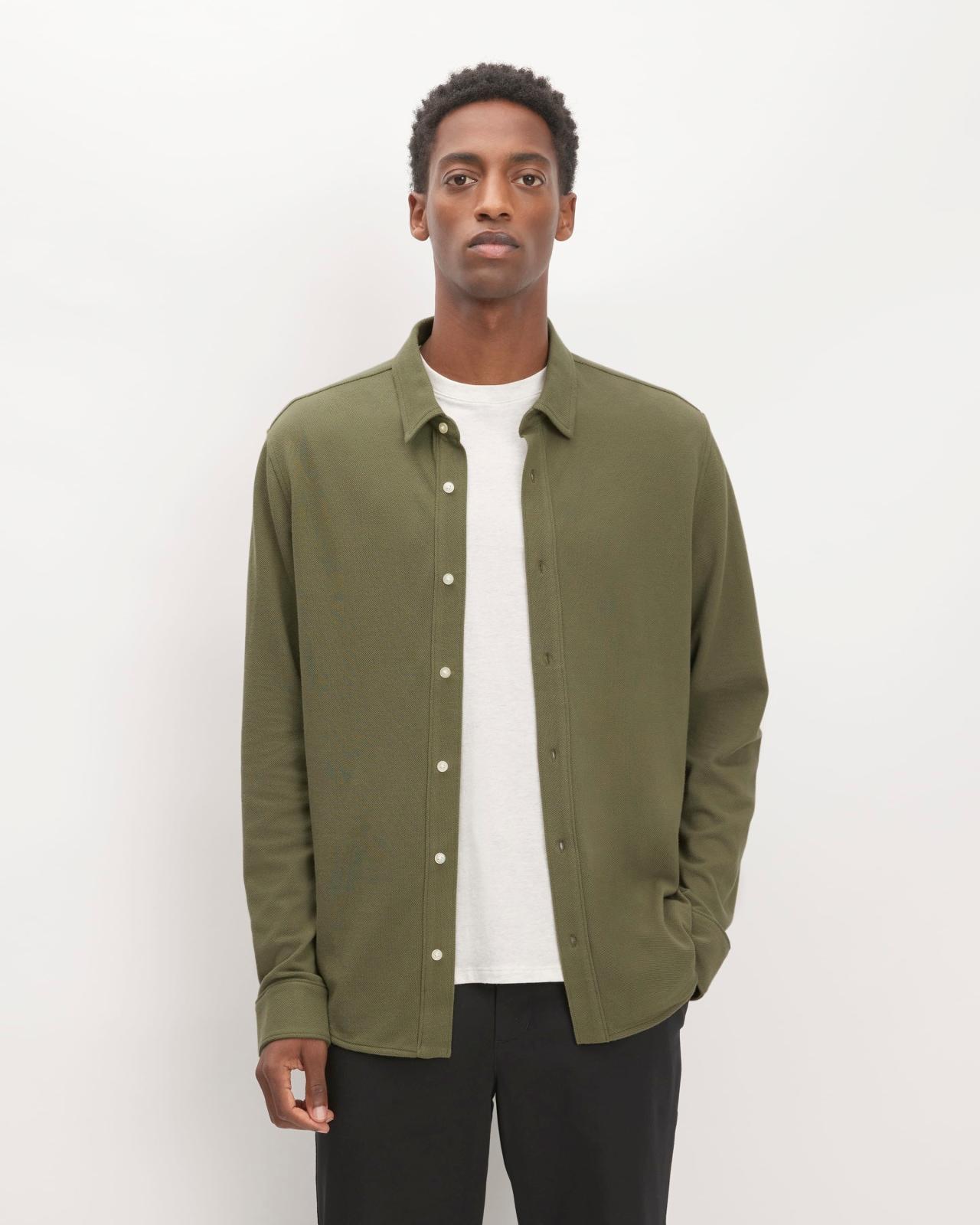 Mens Long-Sleeve Pique Shirt by Everlane Product Image