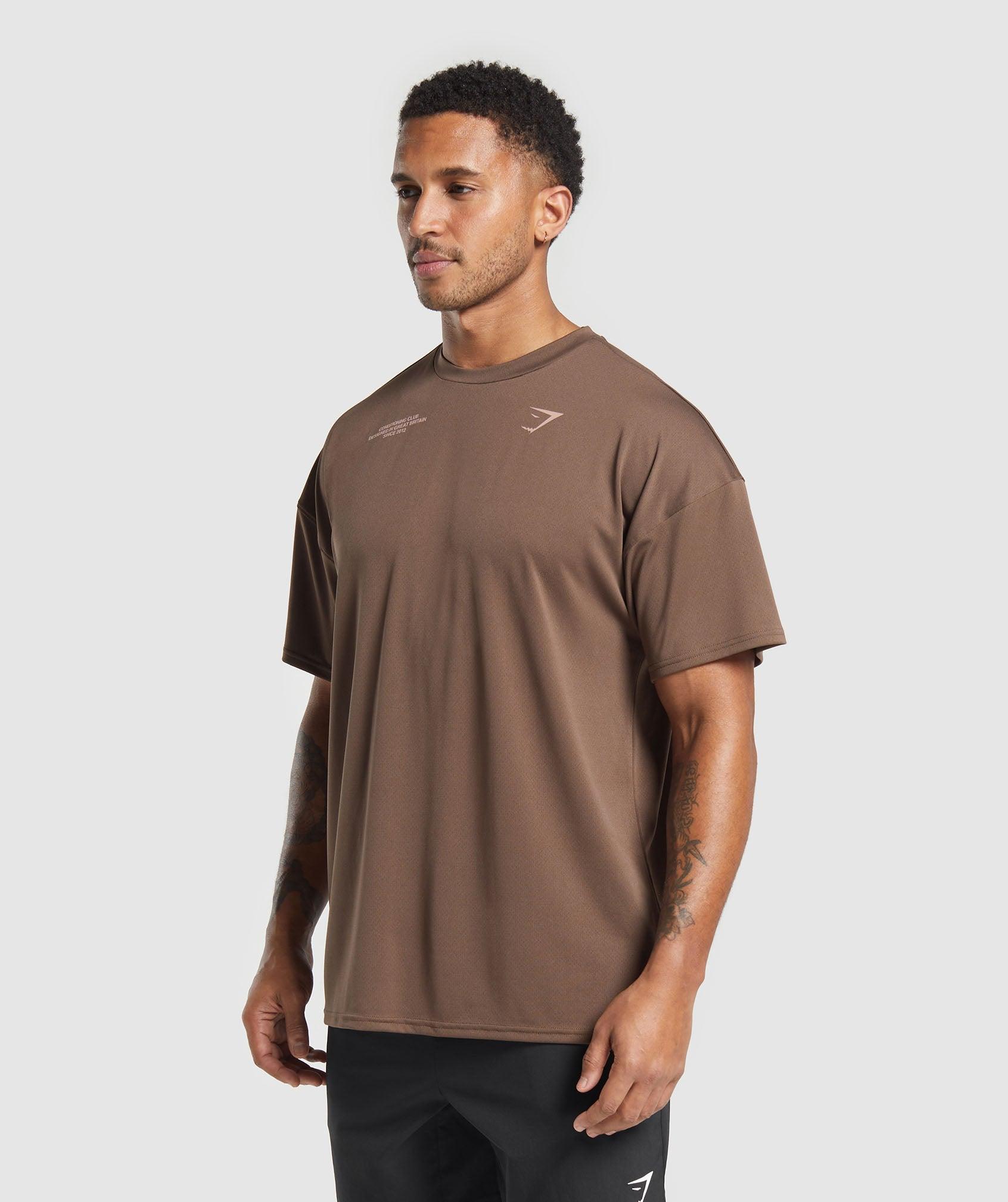 Gymshark Conditioning Club Oversized T-Shirt - Walnut Brown Male Product Image