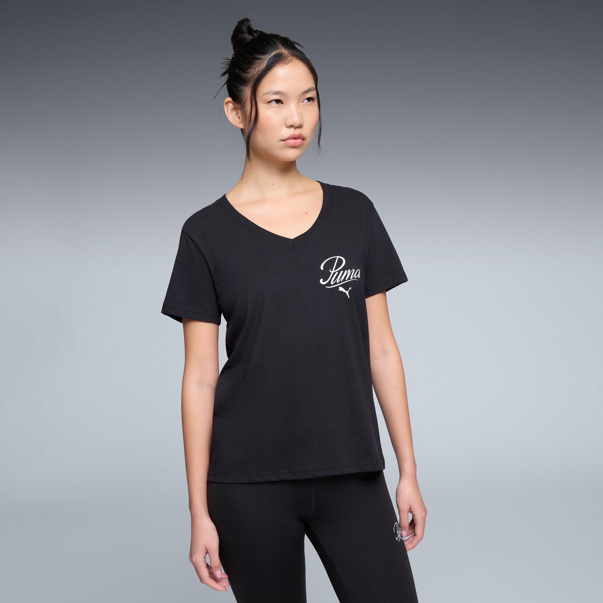 Essentials Script V-Neck Tee Women Product Image