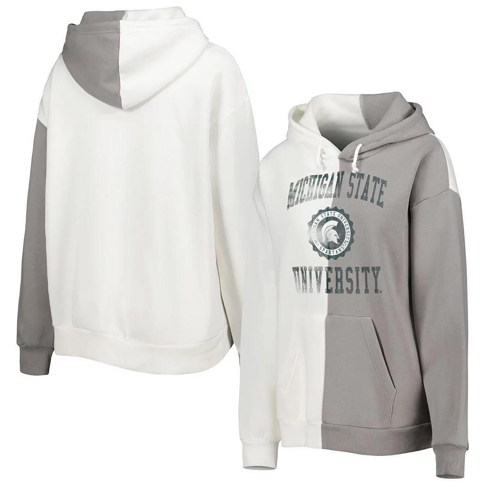 Women's Gameday Couture Gray/White Michigan State Spartans Split Pullover Hoodie, Size: Large Product Image