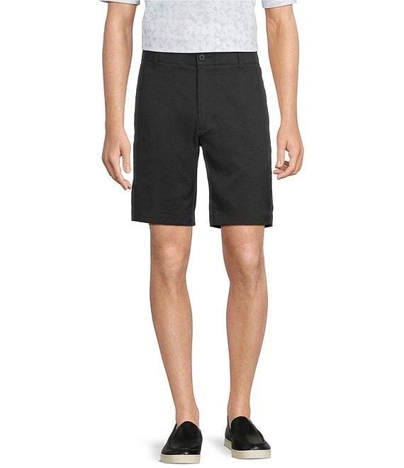 Roundtree & Yorke Flat Front 9#double; Performance Dobby Shorts Product Image