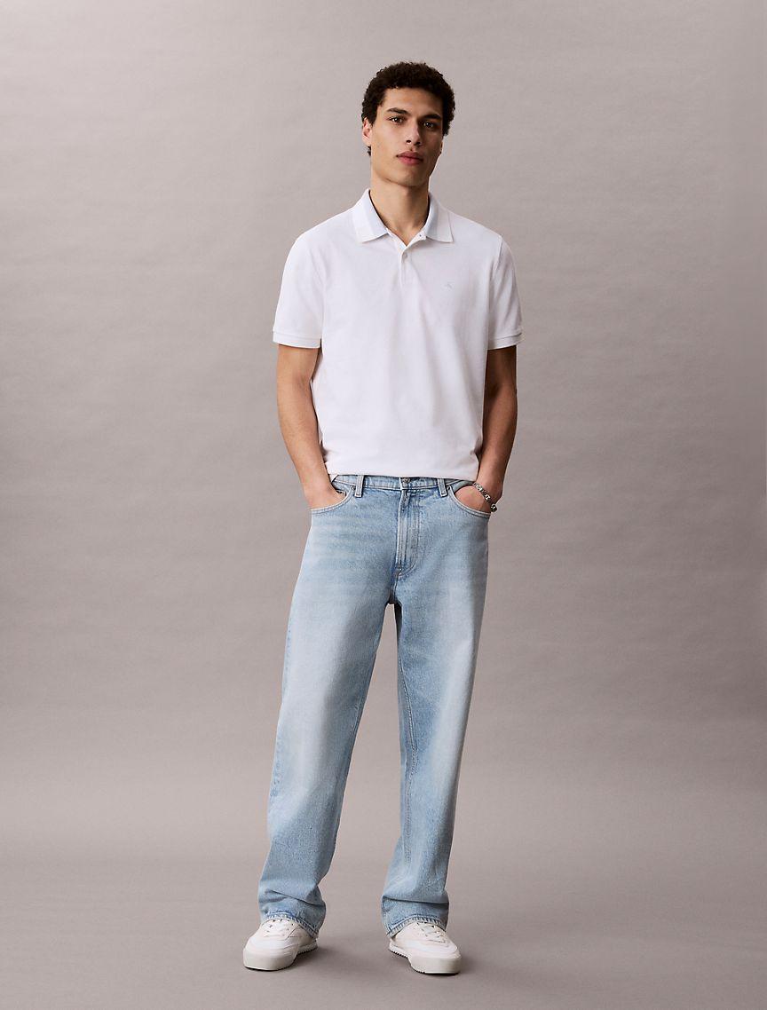 Pique Colorblock Collar Polo Shirt Product Image
