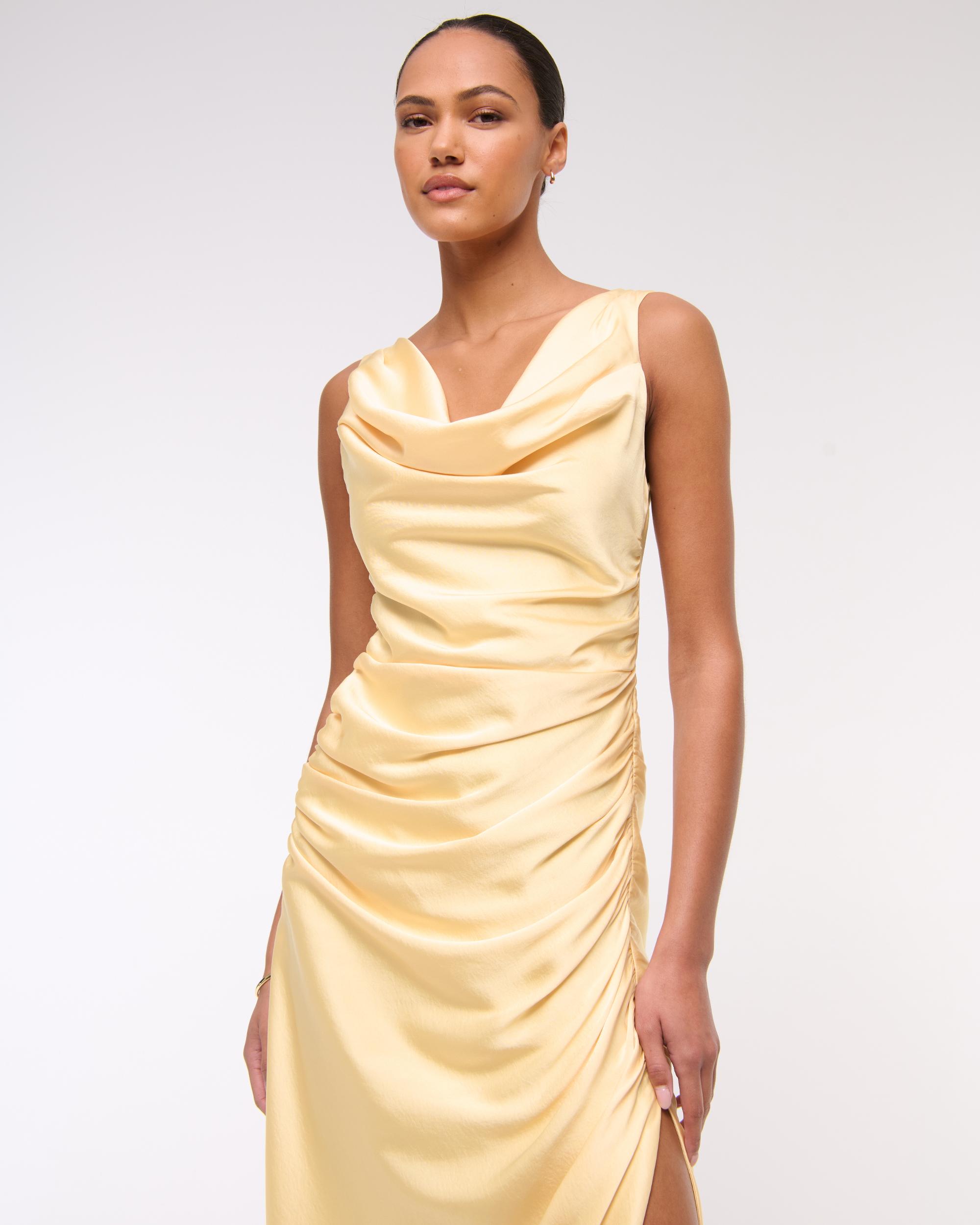 Cowl Neck Draped Maxi Dress Product Image