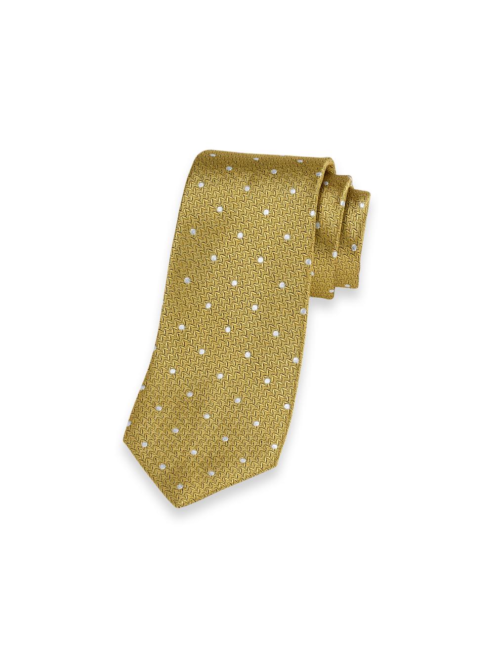 Dot Woven Silk Tie - Silver Product Image