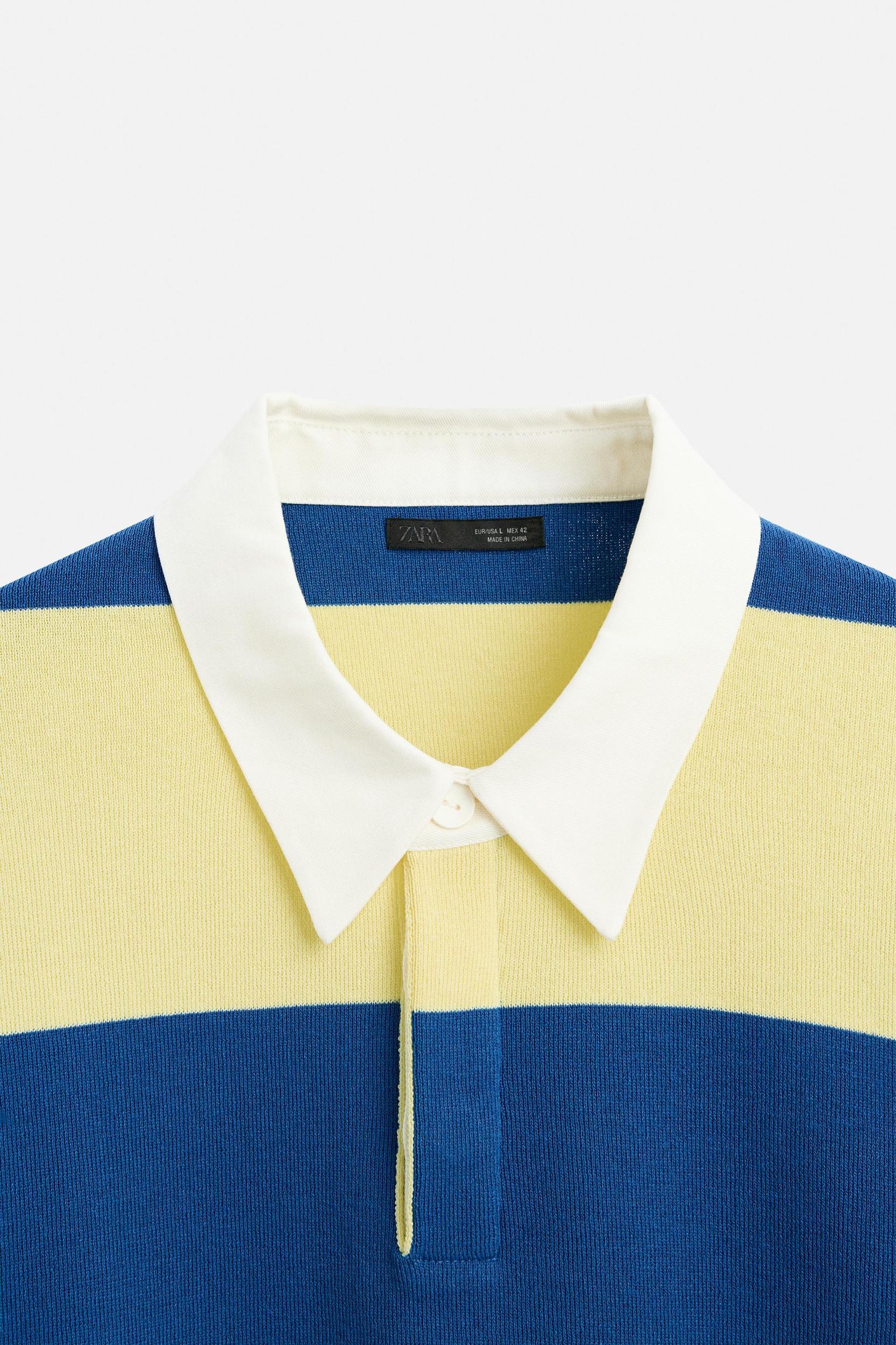 STRIPED KNIT POLO Product Image