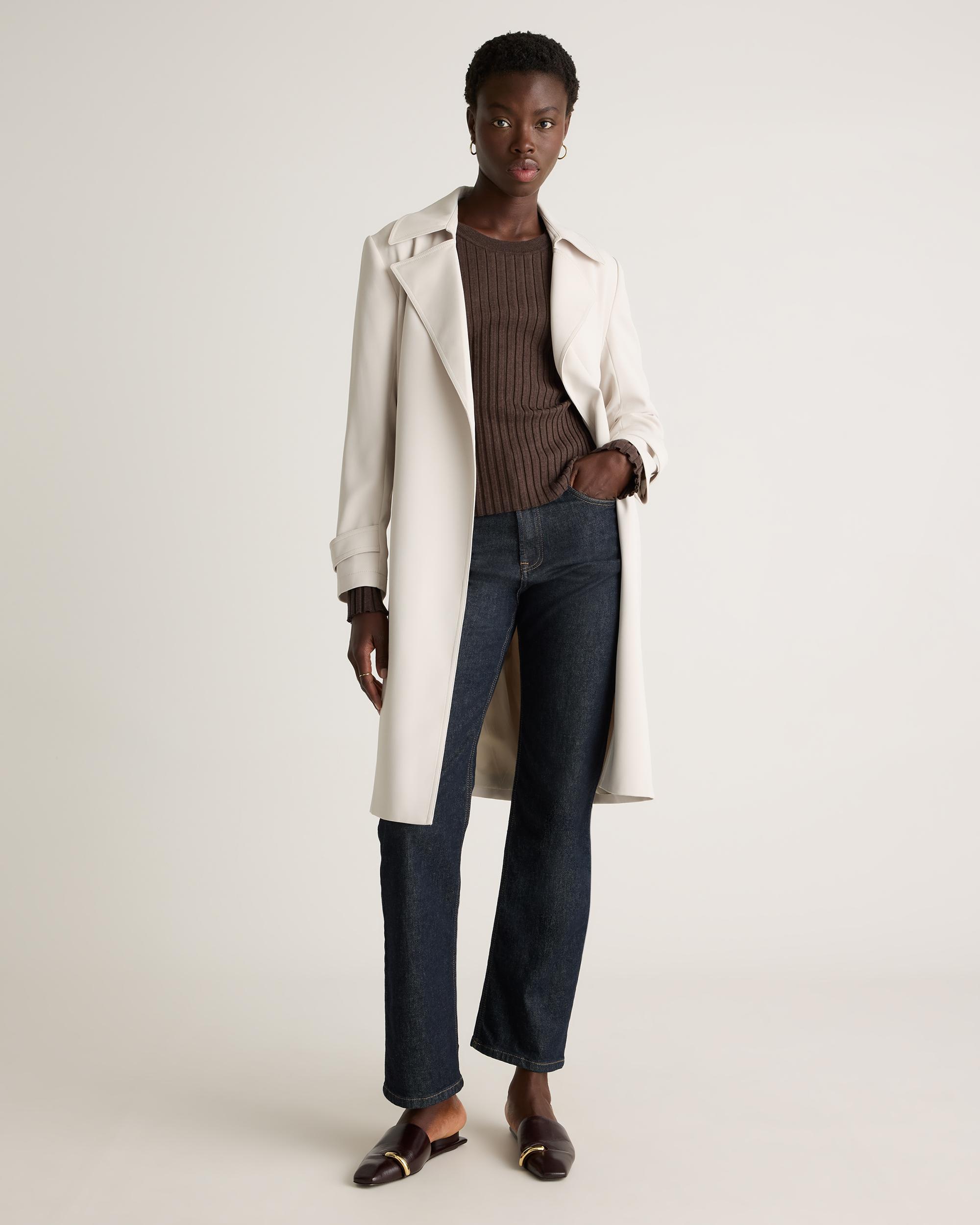 Quince | Women's Cotton Cashmere Ribbed Long Sleeve Sweater Product Image