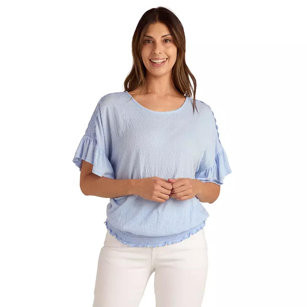 Womens AB Studio Dolman Ruffle Sleeve Top Product Image