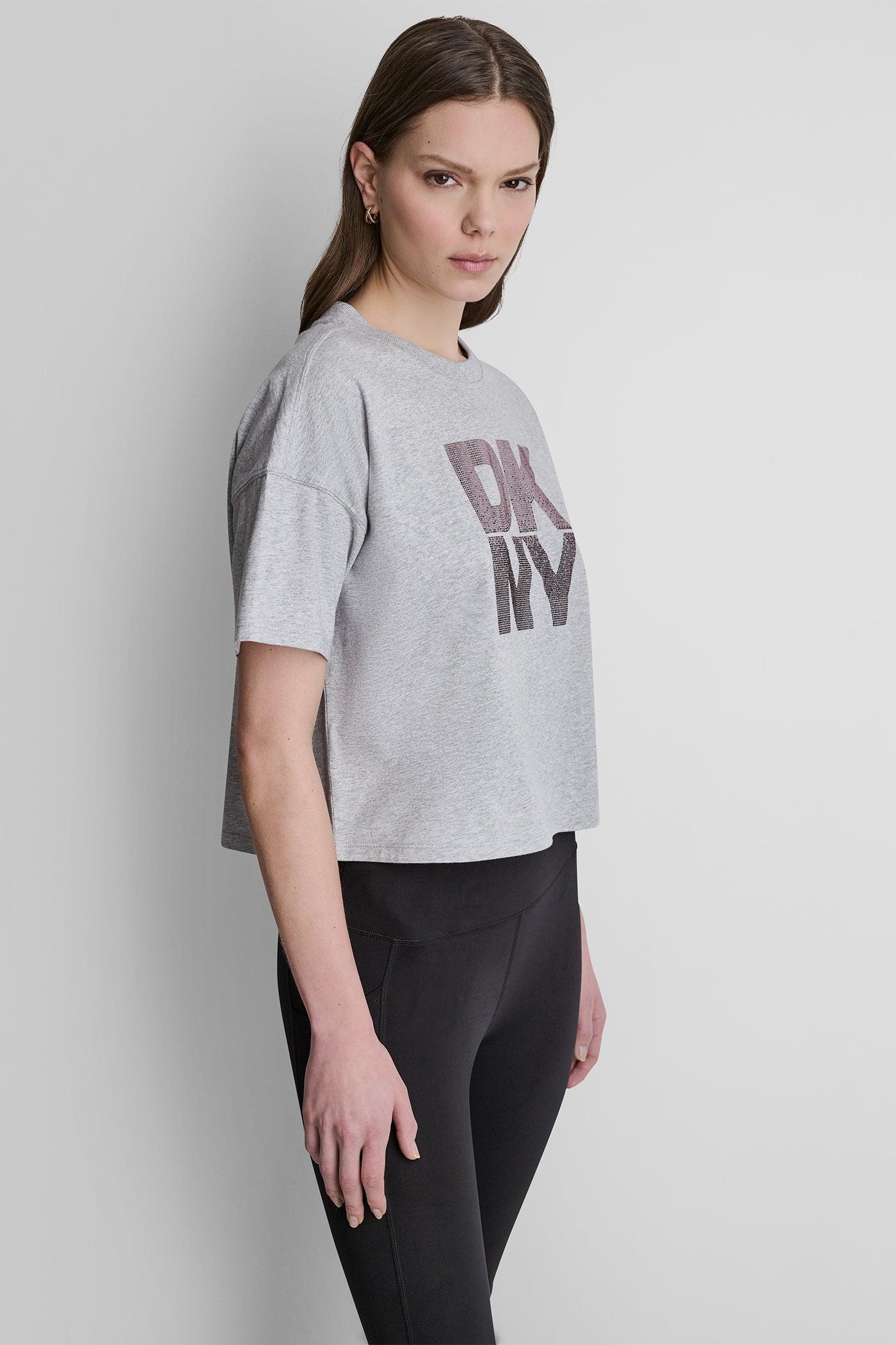 STACKED OMBRE RHINESTONE LOGO TEE Product Image