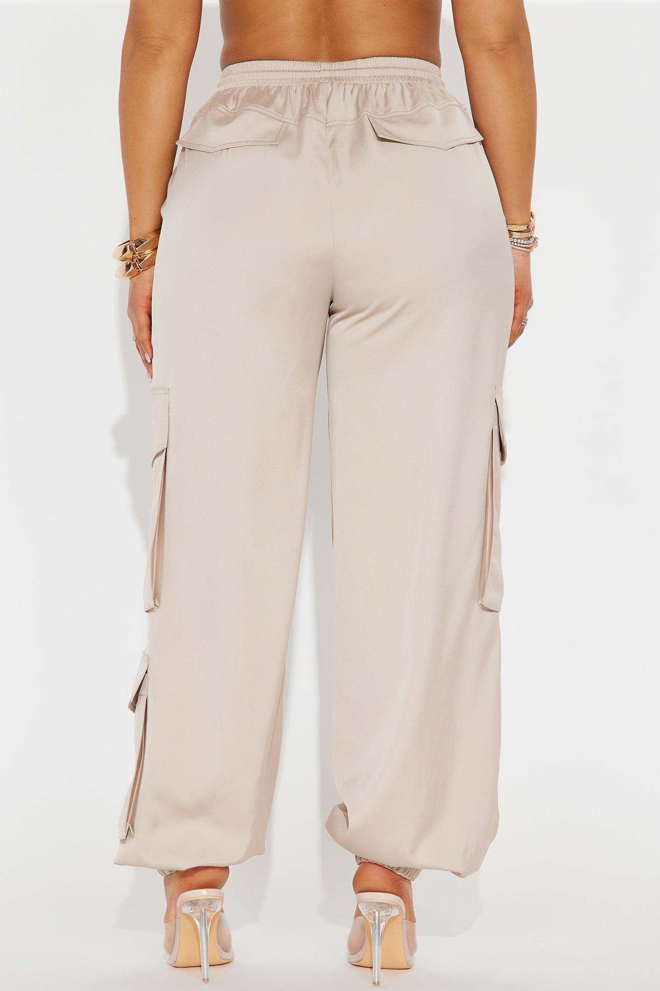 Make You Wanna Look Satin Jogger - Khaki Product Image