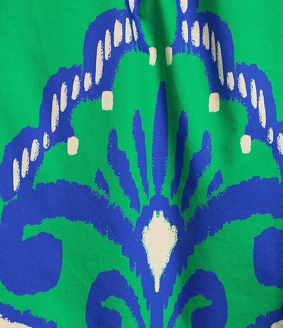 tyler boe Jenna Split V-Neck Ruffle Short Puff Sleeve Top Product Image