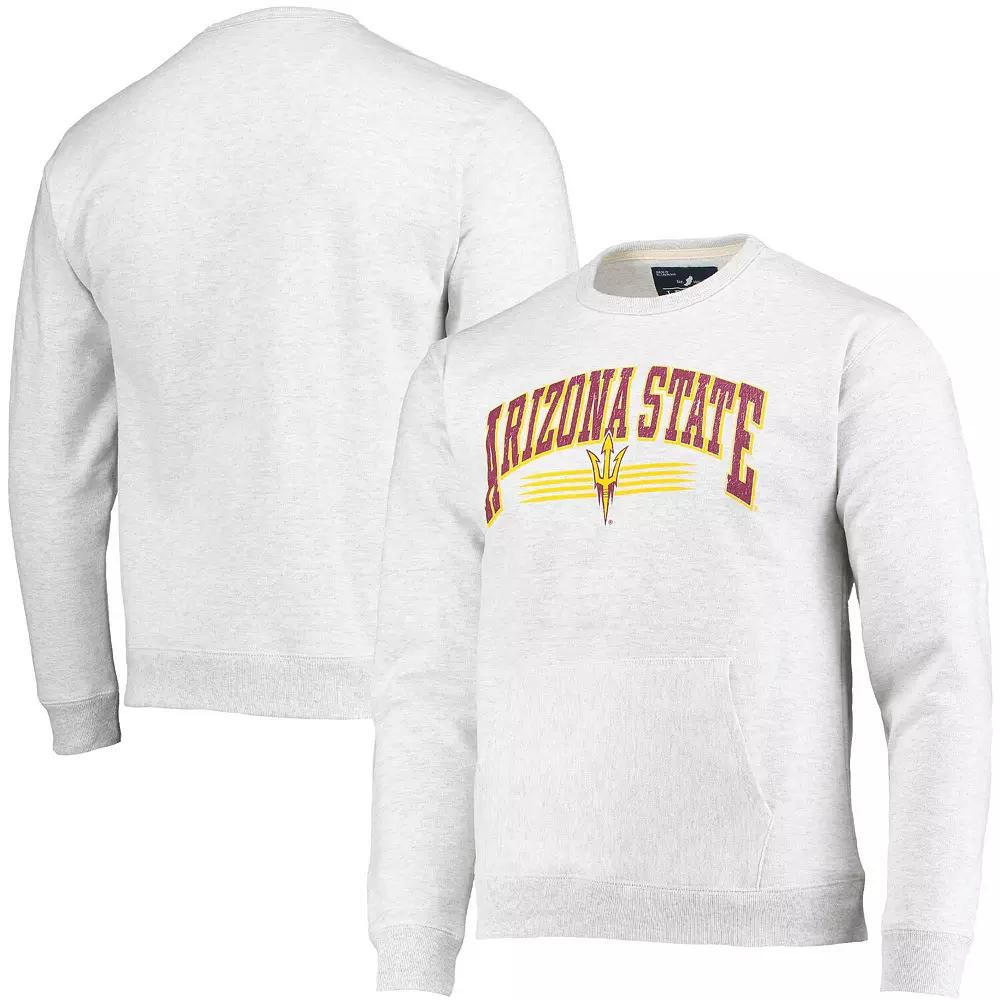 Men's League Collegiate Wear Heathered Gray Arizona State Sun Devils Upperclassman Pocket Pullover Sweatshirt,  Product Image