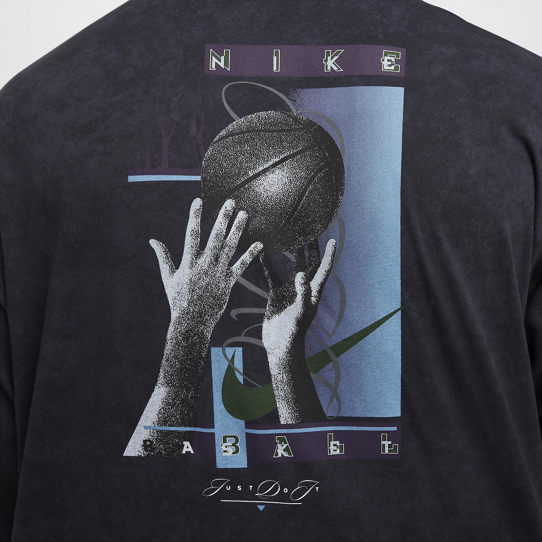 Nike Mens Max90 Long-Sleeve Basketball T-Shirt | HF6195-010 Product Image