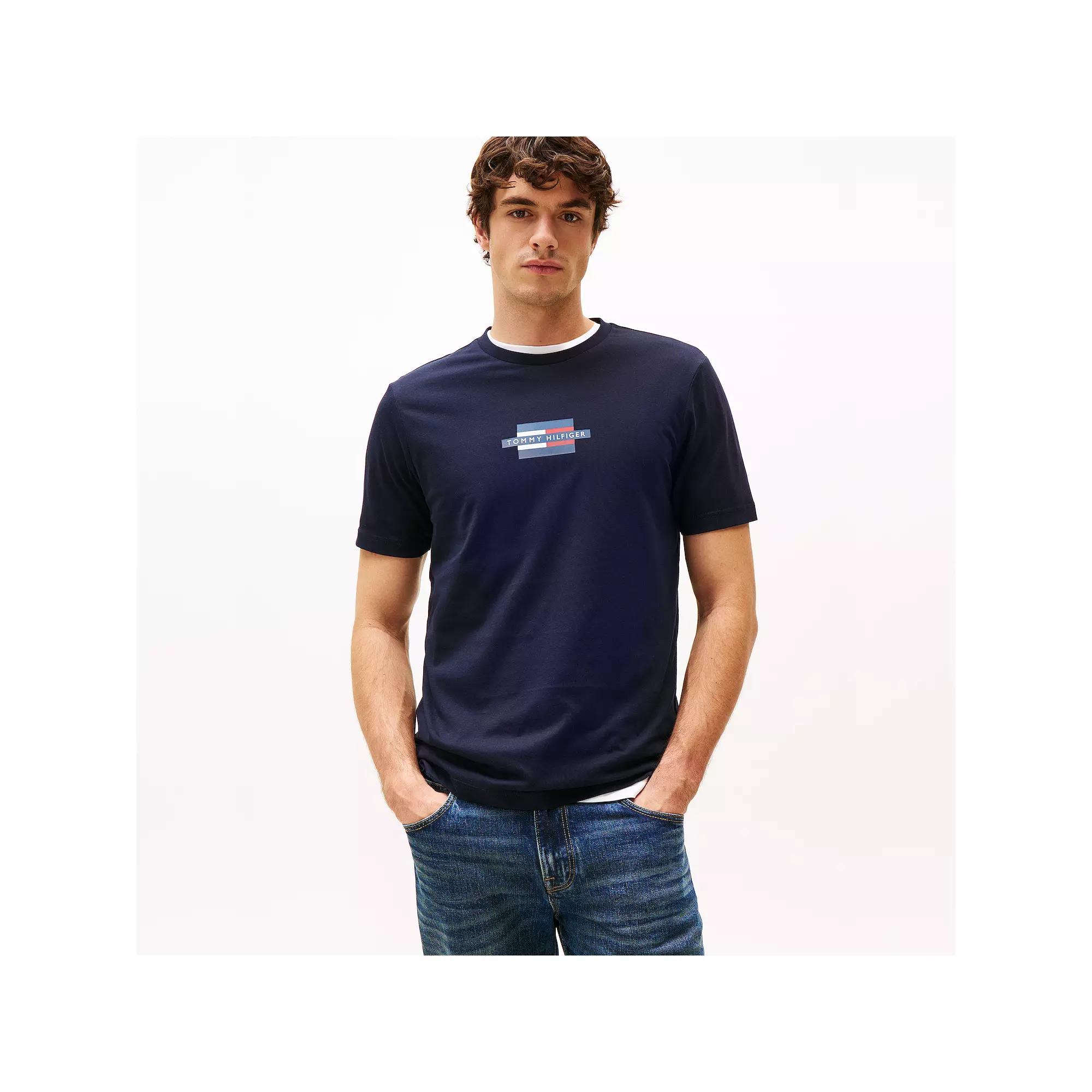 Men's Tommy Hilfiger Flag Box Graphic Tee, Size: Medium, Desert Product Image