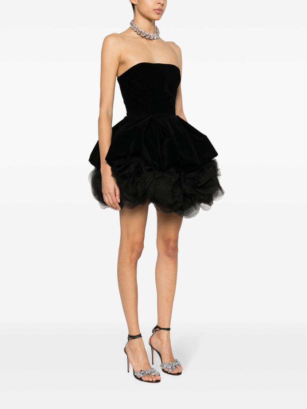 strapless velvet mini dress Product Image