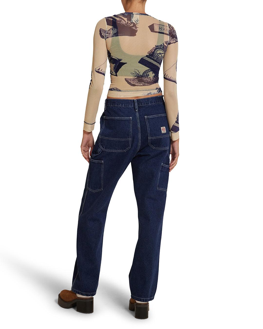 5-7-5 Mesh Long Sleeve Top - Indigo Product Image