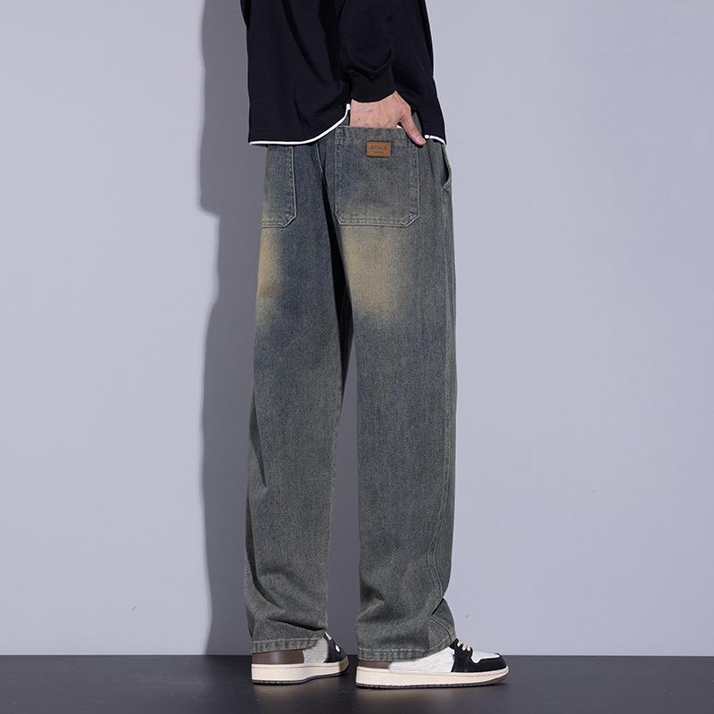 Sopula Men's Trendy Brand Clean Fit Patchwork Straight Jeans Product Image