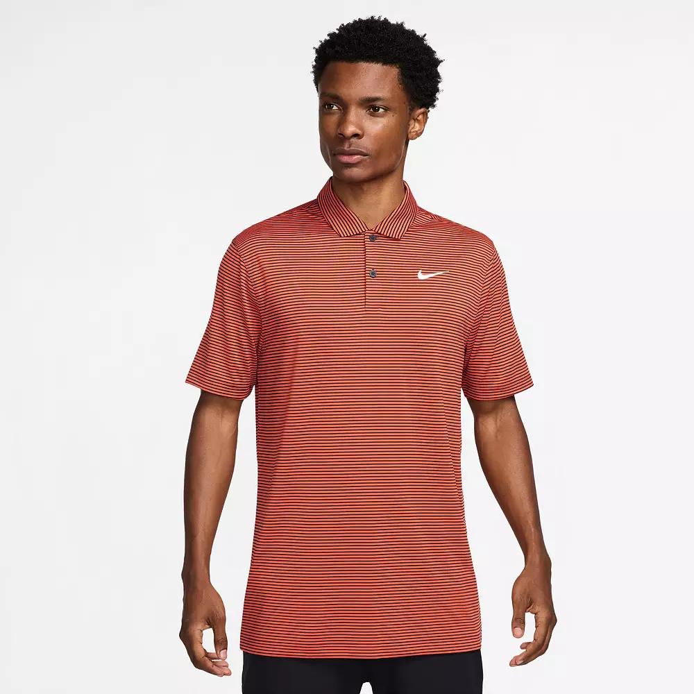 Men's Nike Striped Dri-FIT Golf Polo, Size: Large, Clay Obsidian Product Image