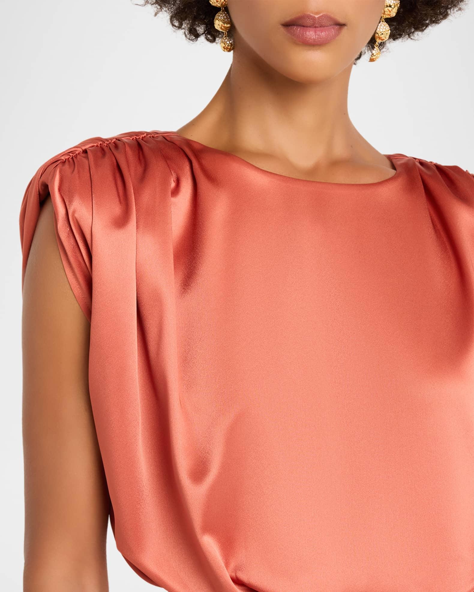 Flora Sleeveless Silky Satin Blouson Dress  Product Image