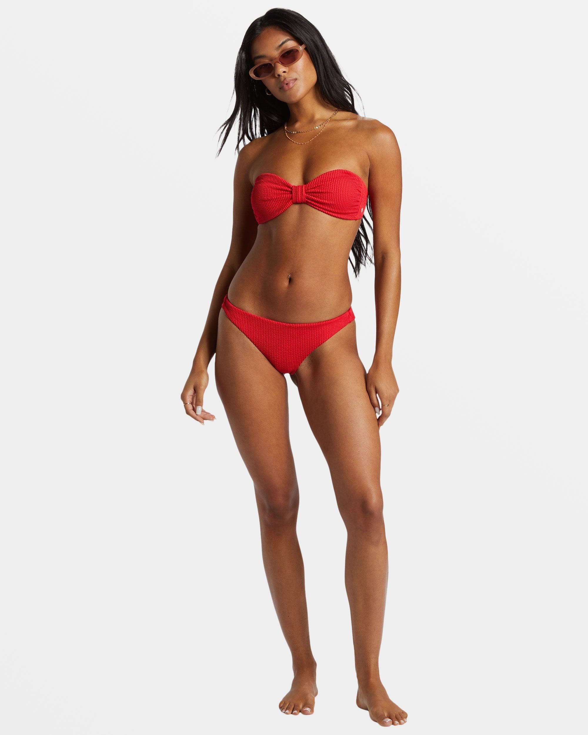 Summer High Tanga Bikini Bottoms - Fiesta Red Female Product Image