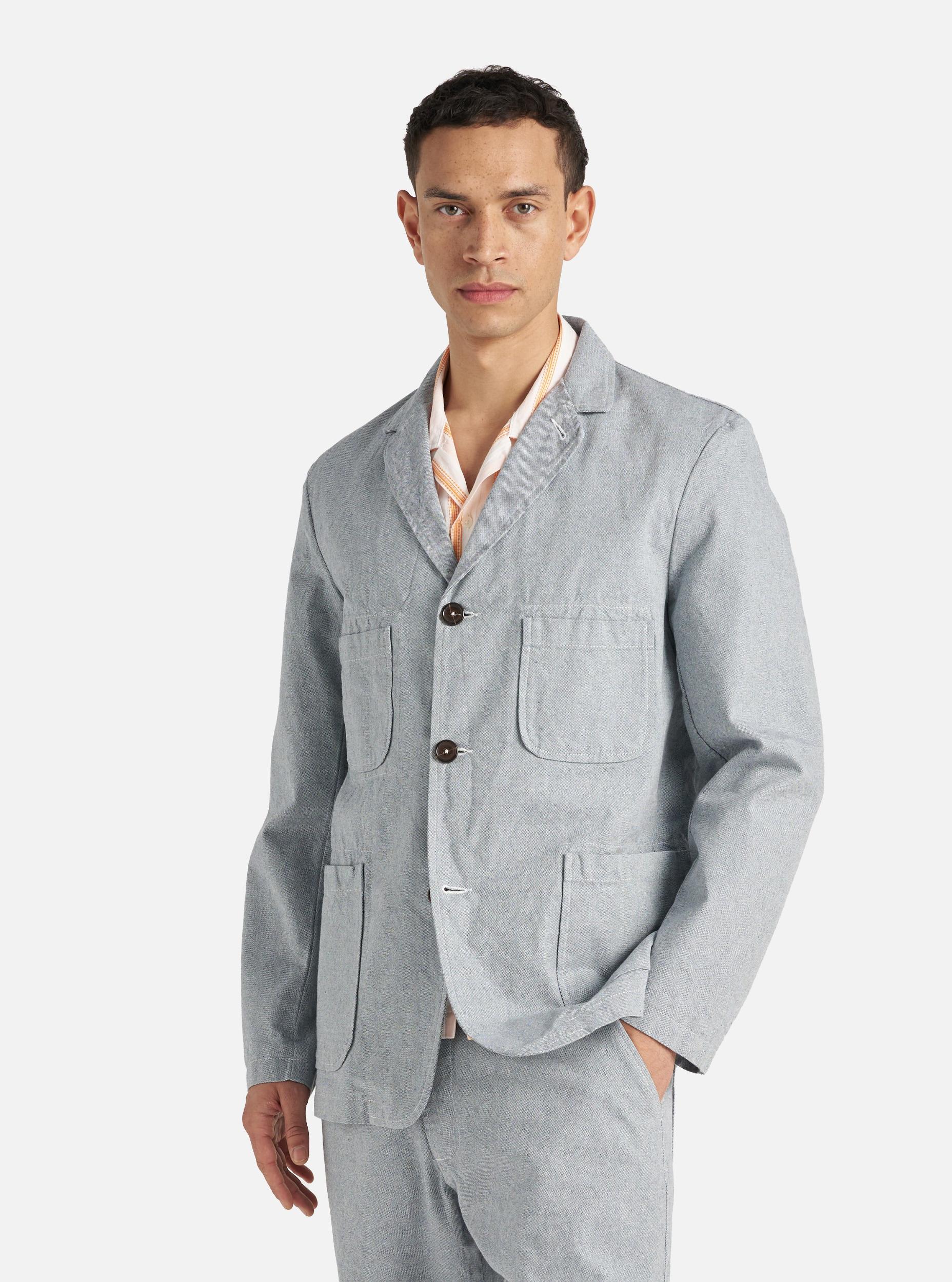 Universal Works Five Pocket Jacket in Indigo Reworked Jean Cloth Product Image