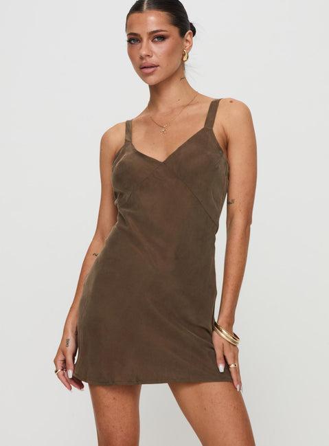Laurette Mini Dress Brown Product Image