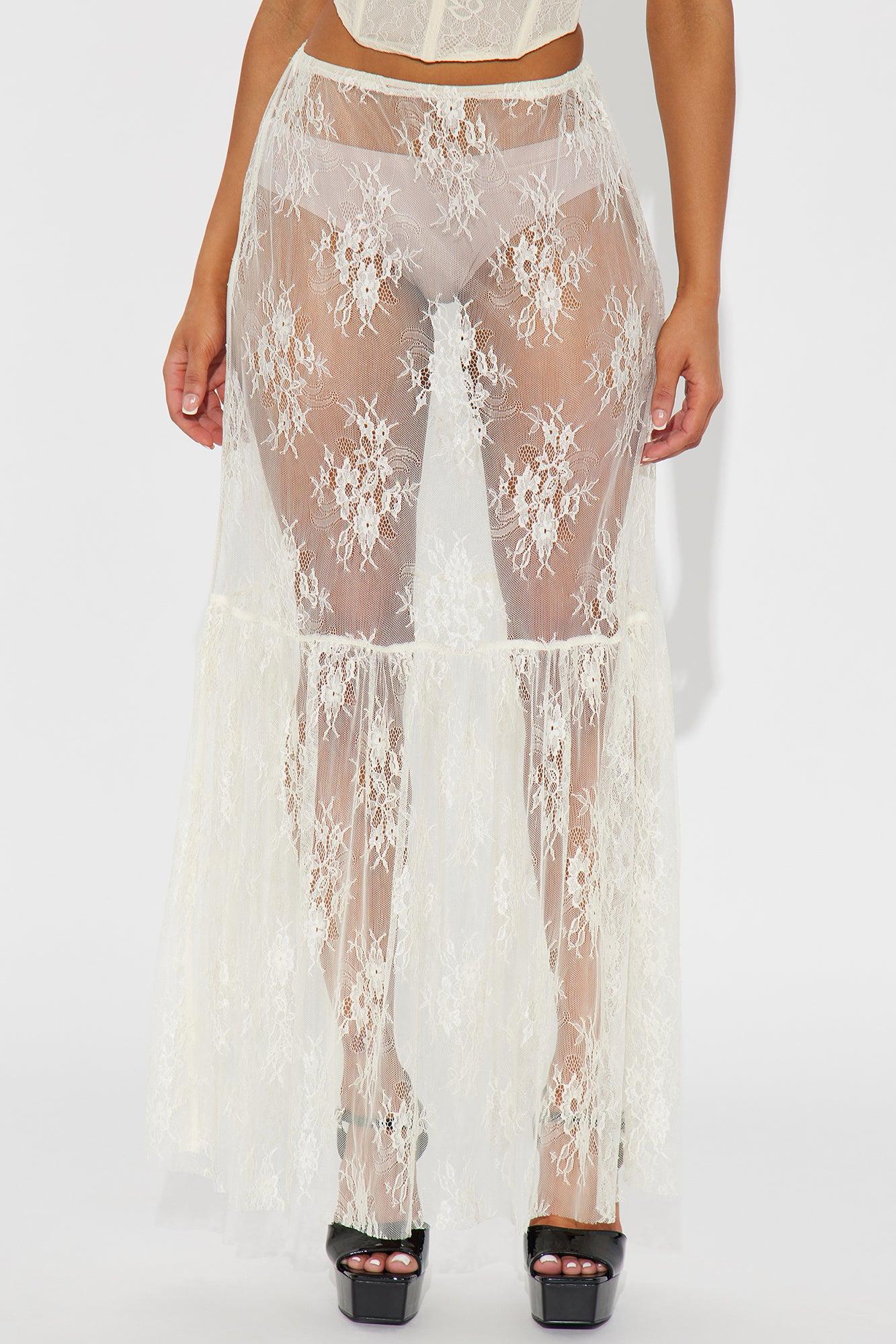 All I Ask Lace Maxi Skirt - Cream Product Image