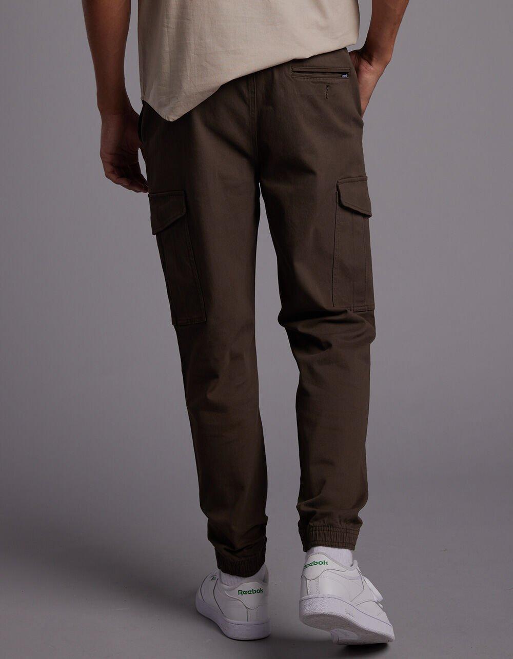 RSQ Mens Twill Cargo Jogger Pants - OLIVE Product Image