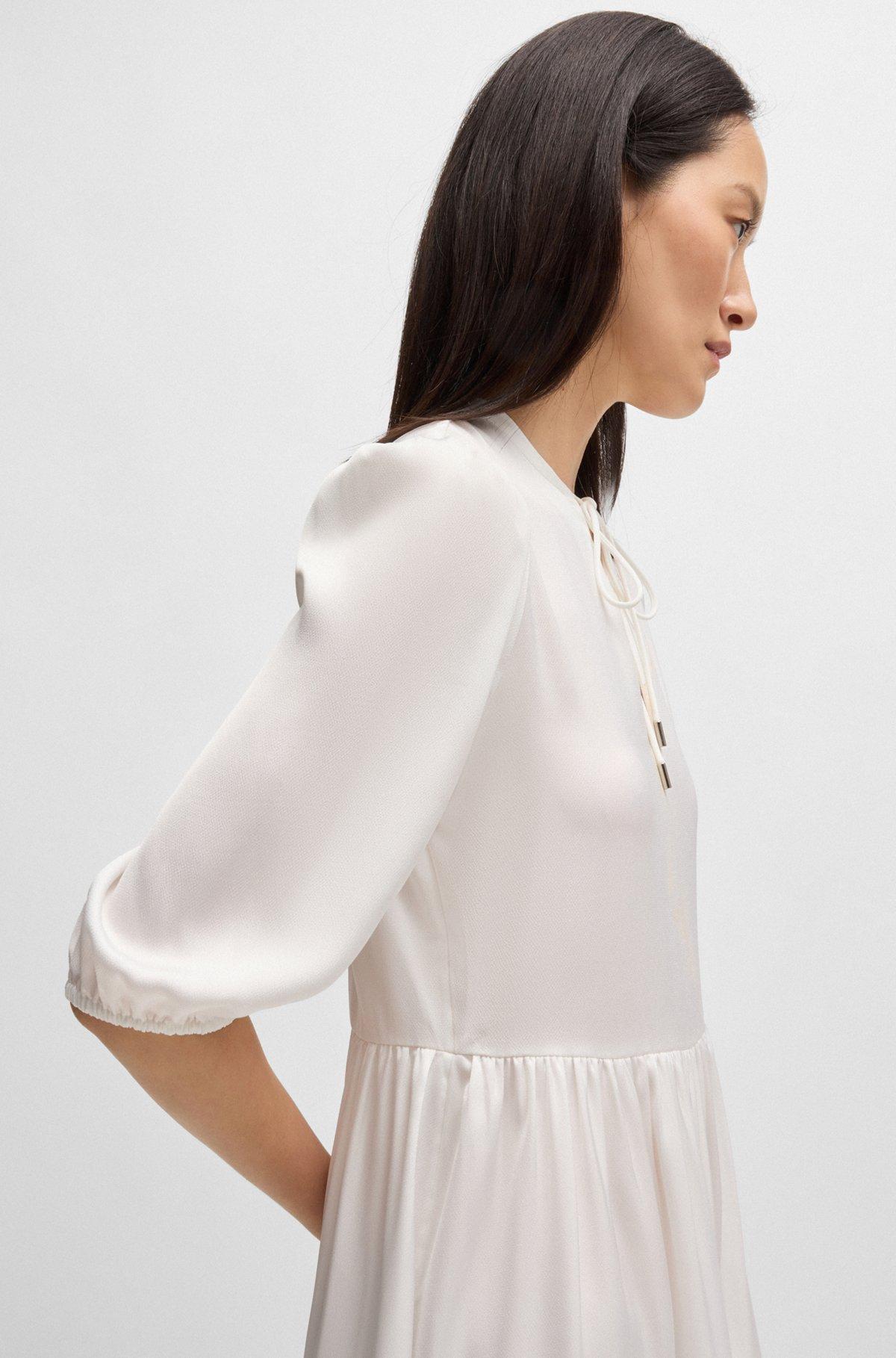 Hammered-satin dress with tie neckline Product Image