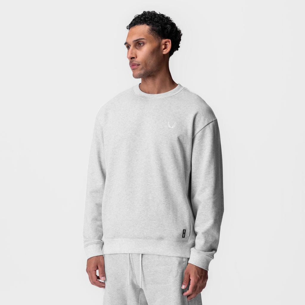 0984. Herringbone Terry Crewneck - Heather Grey Product Image