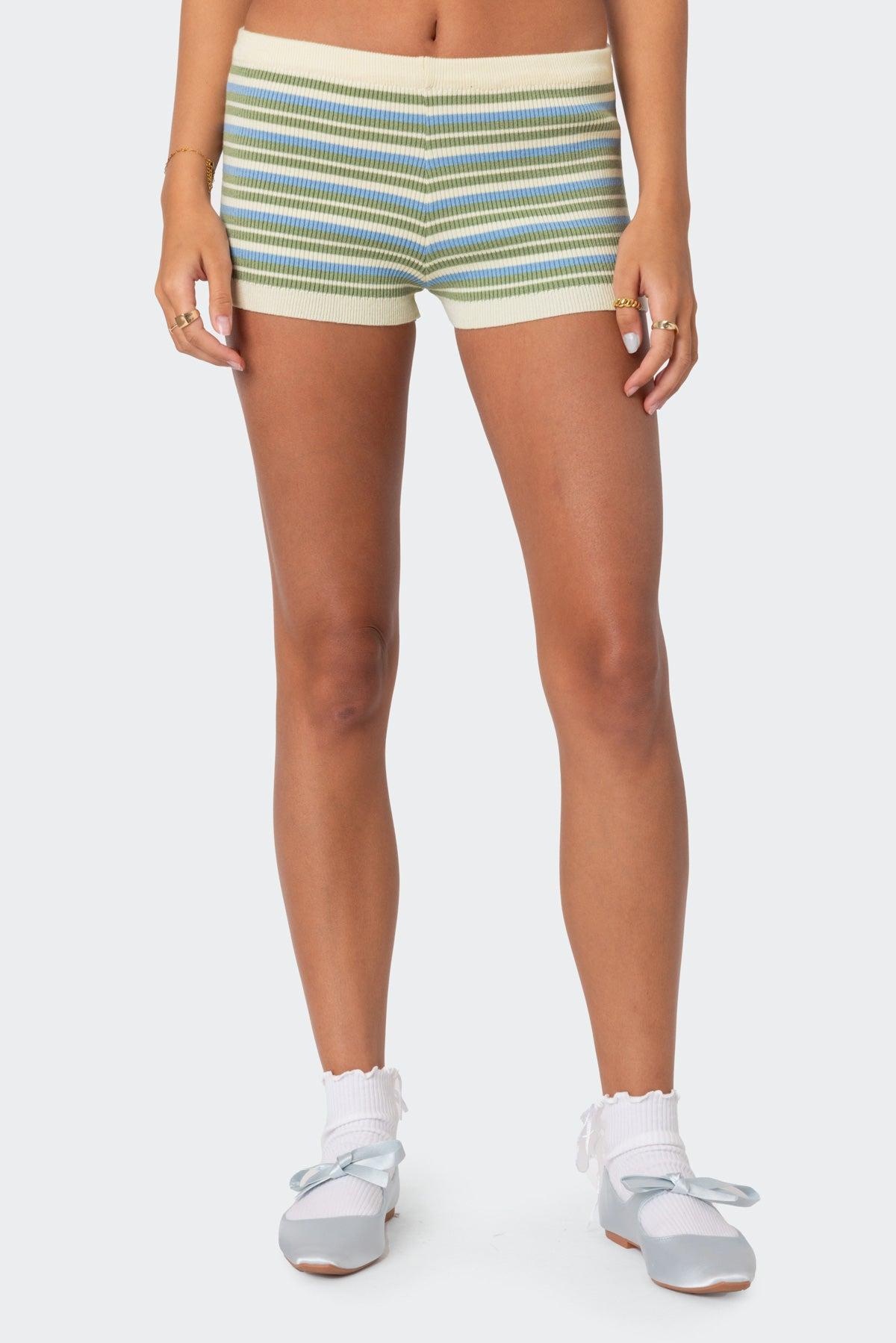 Serana Striped Knit Shorts Product Image