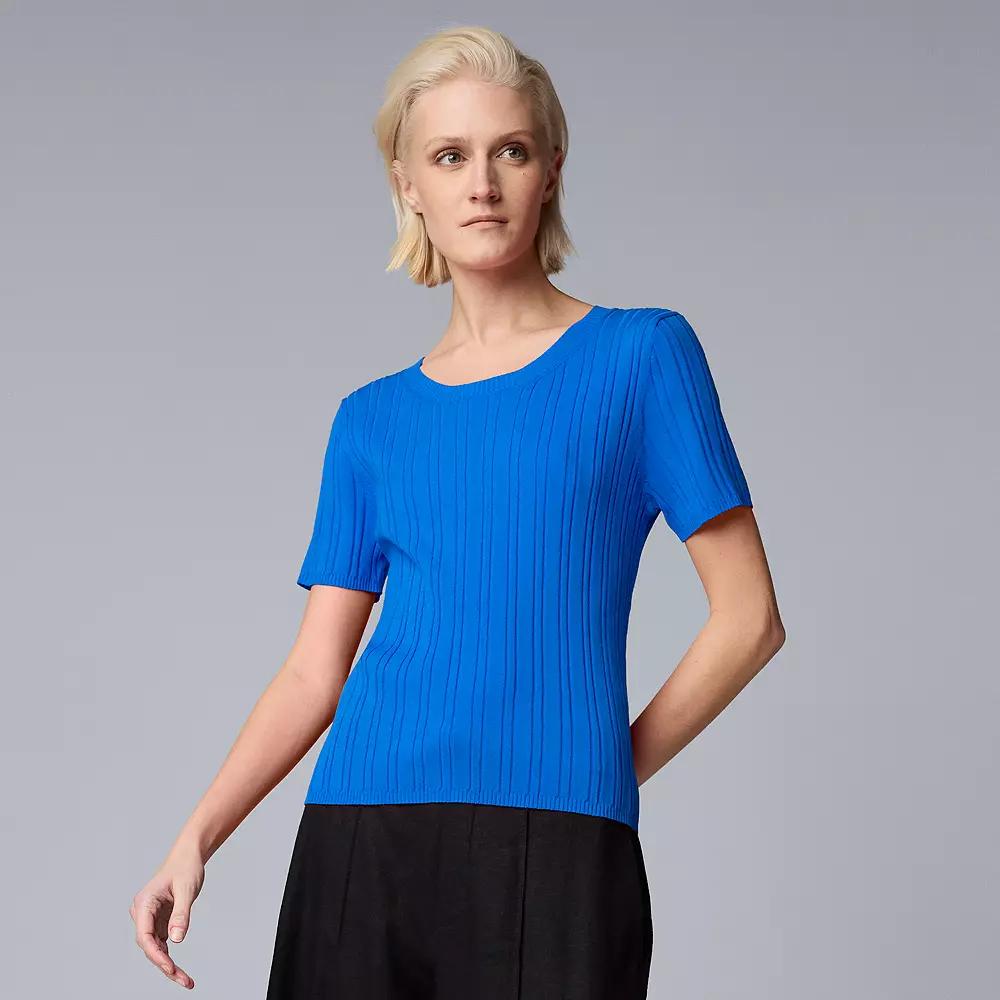 Women's Simply Vera Vera Wang Sweater Tee, Size: XXL, Wilder Blue Product Image