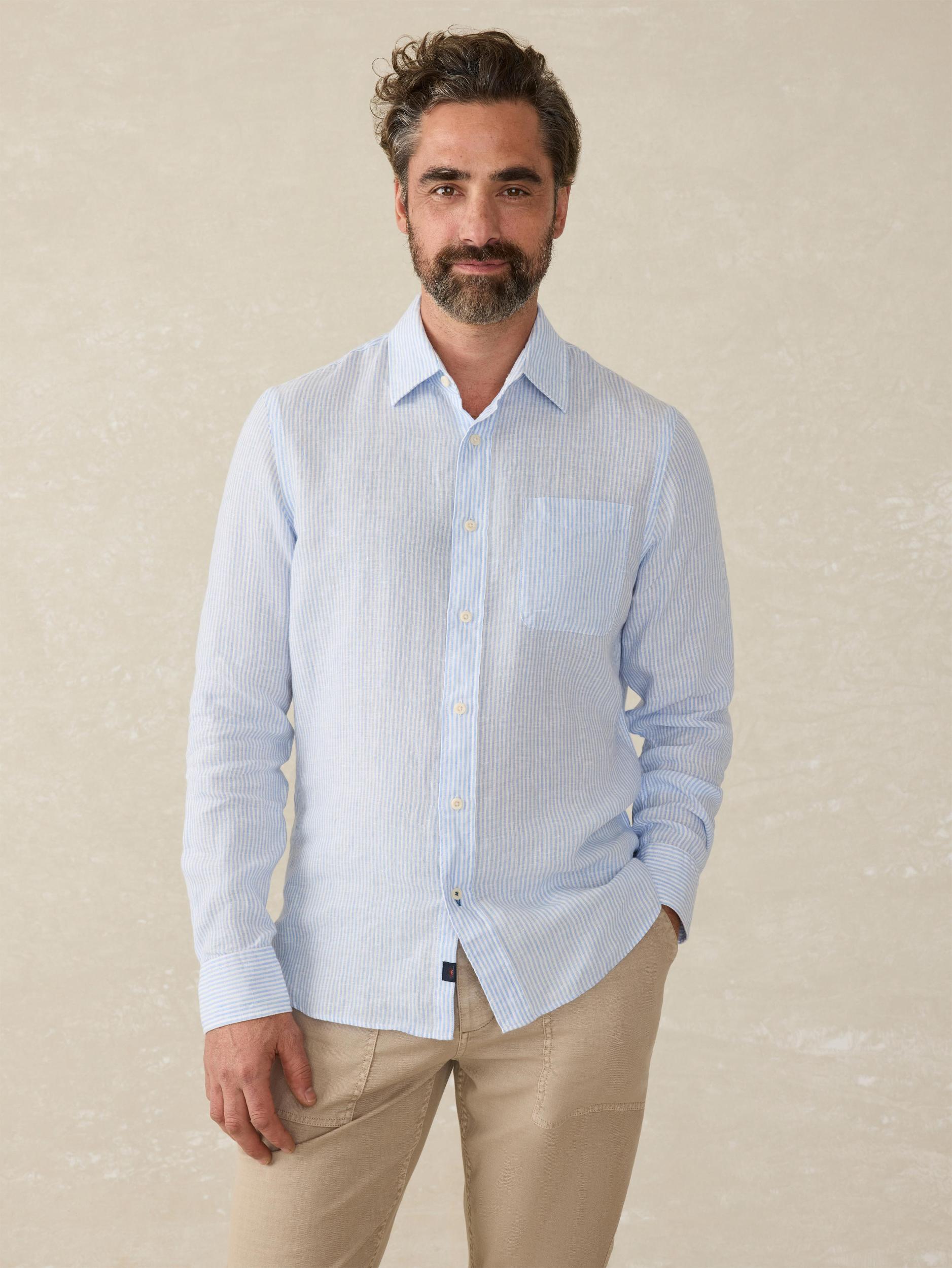 Laguna Linen Shirt - Summer Classic Stripe Male Product Image